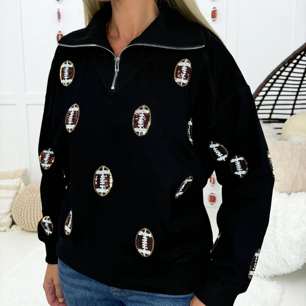 New without Tag Black Football Game Day Pullover Size M & L